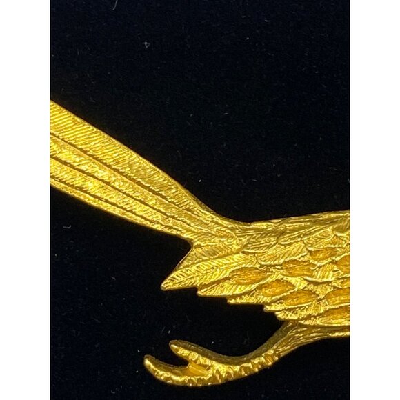 Vintage J Riller Gold-Tone Roadrunner Brooch With Turquoise Eye Accent J0261 - Picture 4 of 10